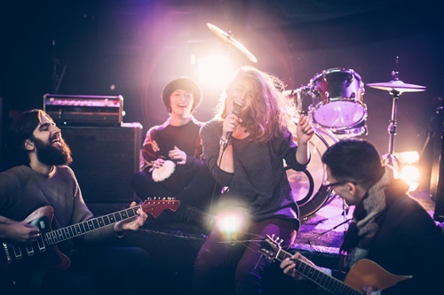 Band performing at a nightclub